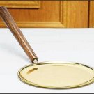 Catholic Church Brass Paten with Wood Handle 7" Diameter x 16"L NEW