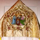 Vintage Style Christmas Vestment Humeral Veil Gold Damask Fabric Embroidered Vintage Style Christmas Vestment Humeral Veil Gold Damask Fabric Embroidered