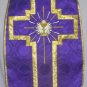 Purple Chalice Chasuble Set Vestment Fiddleback 5 Pcs + Maniple,Stole,Veil,Burse