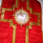 Red Fiddleback Chasuble Vestment Set Maniple, Stole, Chalice Veil, Burse NEW