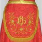 Red Cope Vestment with Stole Gold Embroidery Satin Lined Traditional Catholic