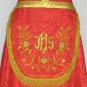 Red Cope Vestment with Stole Gold Embroidery Satin Lined Traditional Catholic