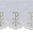 100% Linen Embroidered Altar Cloth White Silk Embroidery Vestment Price per yard
