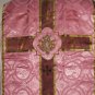 Rose Chasuble Set Vestment Fiddleback Catholic NEW + Veil,Stole,Maniple,Burse
