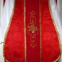 Red Chasuble Vestment Fiddleback 5 Piece Latin Mass NEW Gold Orphrey Embroidery