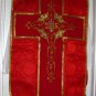 Red Chasuble Vestment Fiddleback 5 Piece Latin Mass NEW Gold Orphrey Embroidery