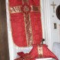Red Chasuble Set Fiddleback Vestment Latin Mass NEW + Maniple,Stole,Veil, Burse