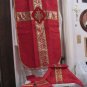 Red Chasuble Set Fiddleback Vestment Latin Mass NEW + Maniple,Stole,Veil, Burse