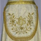 Gold Cope Vestment with Stole Gold Brocade Damask Fabric Embroidery High Mass