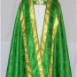 Green Cope Vestment with Stole Gold Embroidery Satin Lined Traditional Catholic