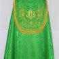 Green Cope Vestment with Stole Gold Embroidery Satin Lined Traditional Catholic