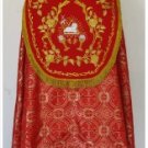 Red Cope Vestment with Mitre Agnus Dei Design Satin Lined Traditional Catholic