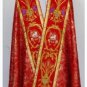 Red Cope Vestment with Mitre Agnus Dei Design Satin Lined Traditional Catholic