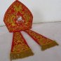 Red Cope Vestment with Mitre Agnus Dei Design Satin Lined Traditional Catholic