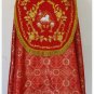 Red Cope Vestment with Mitre Agnus Dei Design Satin Lined Traditional Catholic