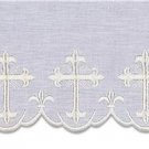 100% Linen Embroidered Altar Cloth Gold Silk Embroidery Vestment Price per yard