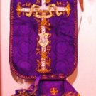 Agnus Dei Purple Chasuble Vestment Fiddleback 5 Pcs+Maniple,Stole,Veil,Burse Agnus Dei Purple Chasuble Vestment Fiddleback 5 Pcs+Maniple,Stole,Veil,Burse