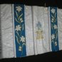 Marian Cope White Silver Brocade and Blue w/Lilies Orphrey+ Humeral Veil Latin