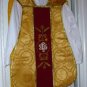 Gold Chasuble Vestment Fiddleback + Humeral Veil NEW+Maniple,Stole,Veil,Burse