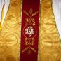 Gold Chasuble Vestment Fiddleback + Humeral Veil NEW+Maniple,Stole,Veil,Burse