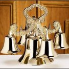 Altar Bells Five Bells Brass with Brass Handle 12"W x 9"H Sanctuary Basilica Altar Bells Five Bells Brass with Brass Handle 12"W x 9"H Sanctuary Basilica