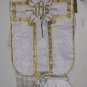 White Chasuble Set Fiddleback Vestment Latin Mass + Stole,Maniple,Veil, Burse