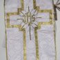 White Chasuble Set Fiddleback Vestment Latin Mass + Stole,Maniple,Veil, Burse
