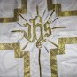 White Chasuble Set Fiddleback Vestment Latin Mass + Stole,Maniple,Veil, Burse