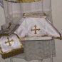 White Chasuble Set Fiddleback Vestment Latin Mass + Stole,Maniple,Veil, Burse