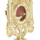 Catholic Brass Ornate Trad Monstrance with 24KT Gold Plated Luna 15"H x 6.75"W