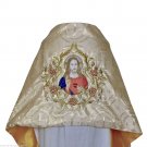 Sacred Heart Jesus Humeral Veil in Gold Brocade with Roses Design Embroidered