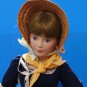 Franklin Mint Porcelain Doll 1983 Heirloom Doll 17 Inches Vintage with Stand