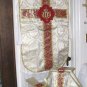 Gold Brocade Fiddleback Chasuble Vestment Set + Stole, Maniple, Veil, Burse