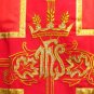 Red Fiddleback Chasuble Fancy Embroidery Vestment Set+Veil,Maniple,Stole,Burse