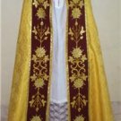Gold Cope Vestment Satin Lined Traditional Catholic Embroidered+Humeral Veil