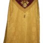 Gold Cope Vestment Satin Lined Traditional Catholic Embroidered+Humeral Veil
