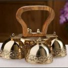 Sanctuary Altar Bells Four Bells Brass and Wood 6.25"W x 4.75"H Sanctuary Altar Bells Four Bells Brass and Wood 6.25"W x 4.75"H