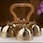 Sanctuary Altar Bells Four Bells Brass and Wood 6.25"W x 4.75"H
