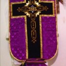 Purple Violet Chasuble Vestment Fiddleback 5 Pieces Latin Mass Jacquard Fabric