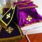 Purple Violet Chasuble Vestment Fiddleback 5 Pieces Latin Mass Jacquard Fabric