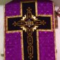 Purple Violet Chasuble Vestment Fiddleback 5 Pieces Latin Mass Jacquard Fabric