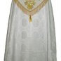 White Cope Vestment Satin Lined Traditional Catholic Embroidered+Humeral Veil