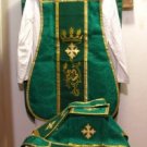 Chasuble Set Green Fiddleback Vestment Embroidered +Veil,Maniple,Stole,Burse Chasuble Set Green Fiddleback Vestment Embroidered +Veil,Maniple,Stole,Burse