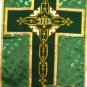 Chasuble Set Green Fiddleback Vestment Set Jacquard + Maniple,Stole,Veil,Burse