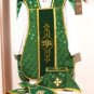 Chasuble Set Green Fiddleback Vestment Set Jacquard + Maniple,Stole,Veil,Burse