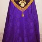 Purple Cope Vestment Satin Lined Traditional Catholic Embroidered+Humeral Veil