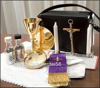 Catholic Priest Mass Kit Includes Chalice Paten Pyx Crucifix Candles Stole Plus