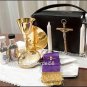 Catholic Priest Mass Kit Includes Chalice Paten Pyx Crucifix Candles Stole Plus