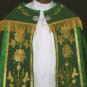 Green Cope Vestment Satin Lined Traditional Catholic Embroidered+Humeral Veil