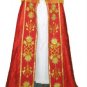 Red Cope Vestment Satin Lined Traditional Catholic Embroidered+Humeral Veil